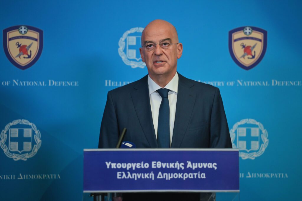 ΣΥΝΑΝΤΗΣΗ ΥΕΘΑ ΝΙΚΟΥ ΔΕΝΔΙΑ ΜΕ ΤΟΝ ΕΠΙΤΡΟΠΟ ΕΣΩΤΕΡΙΚΗΣ ΑΓΟΡΑΣ ΤΗΣ ΕΕ THIERRY BRETON  (ΓΡΑΦΕΙΟ ΤΥΠΟΥ ΥΠΟΥΡΓΕΙΟΥ ΑΜΥΝΑΣ/EUROKINISSI)