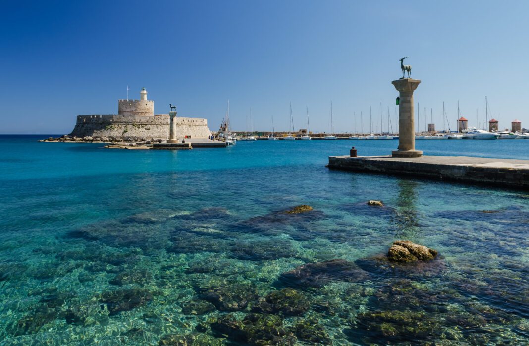 Mandaki,Port,In,Rhodes,Island,Greece